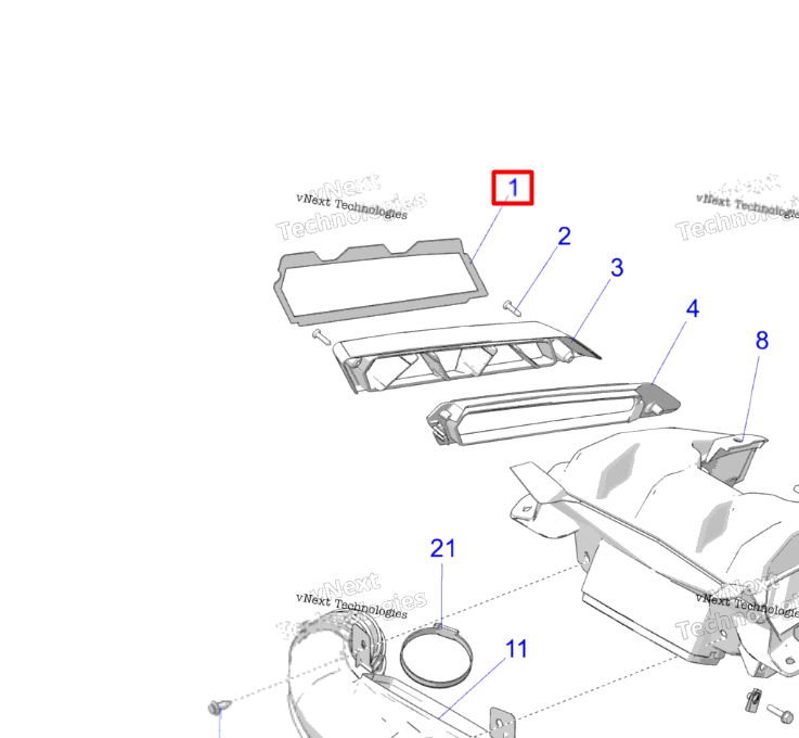 Сетка впуска правая Matryx Polaris 5814971