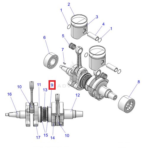 Подшипник к/в центральный Polaris 3515831, 3514389