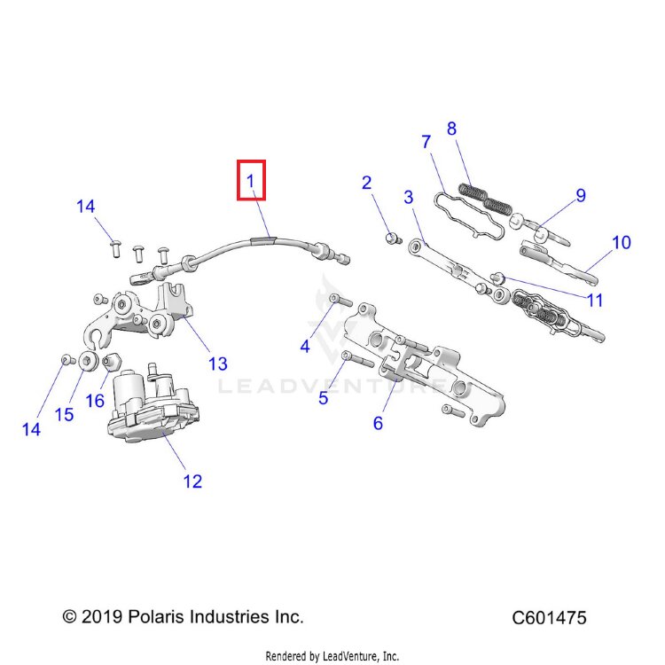 Трос привода выпускных клапанов Polaris 850  9R 7082291